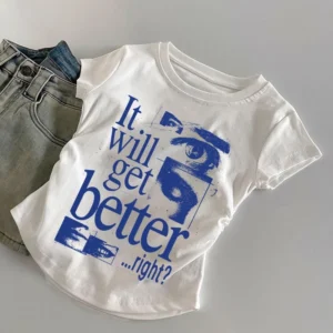 KANOKANO Slimfit Croptee Atasan Wanita Kekinian Musim Panas